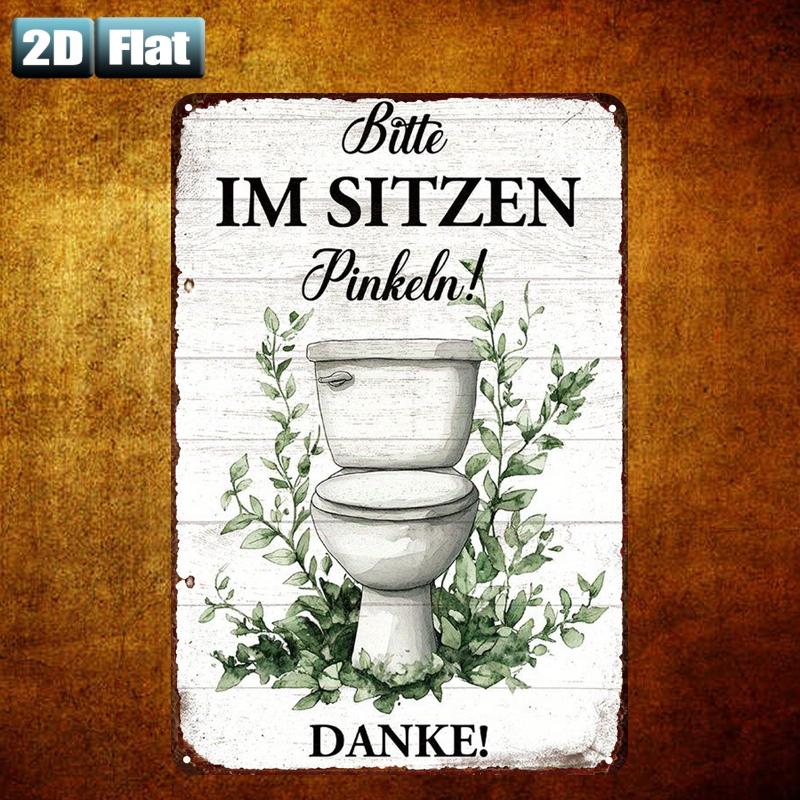Targa in metallo retrò con scr - Home Bathroom Rules recensione e prezzo
