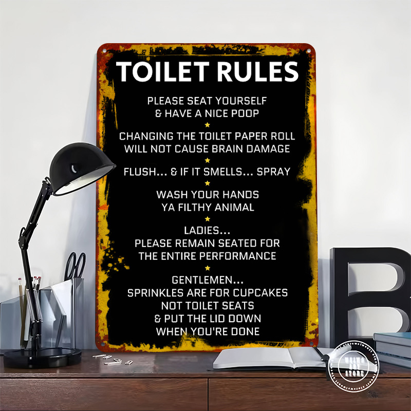 Poster in Latta con Regole del - Home Bathroom Rules recensione e prezzo