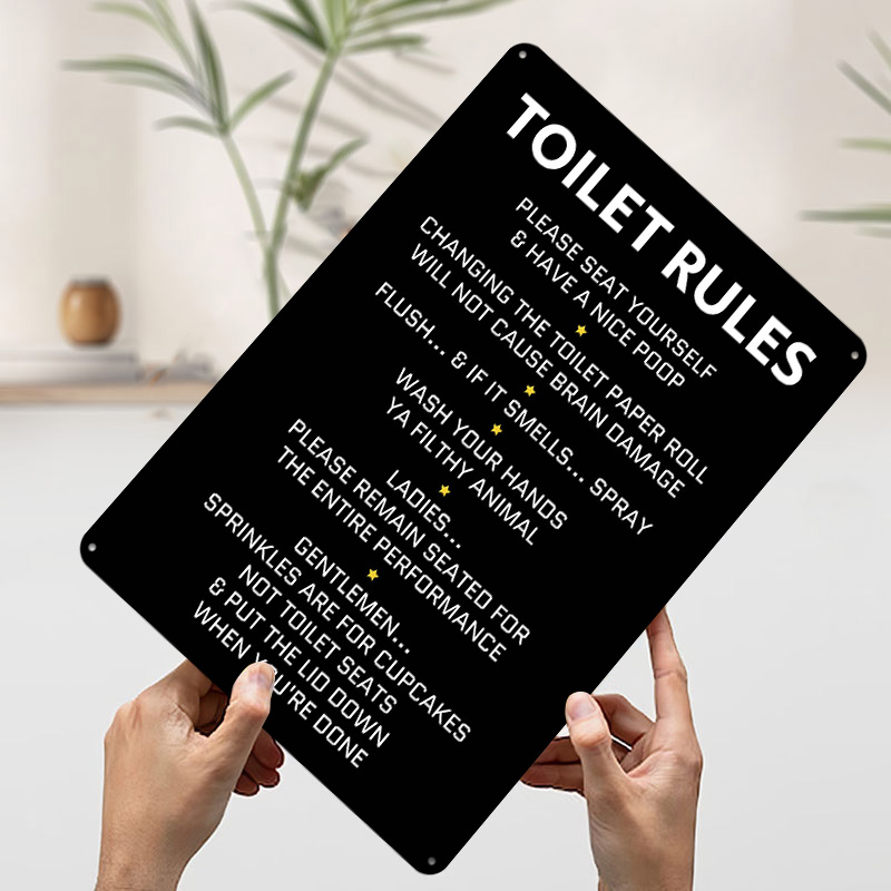 Poster in Latta con Regole del - Home Bathroom Rules recensione e prezzo