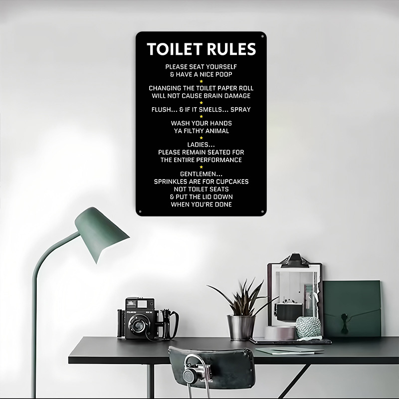 Poster in Latta con Regole del - Home Bathroom Rules recensione e prezzo